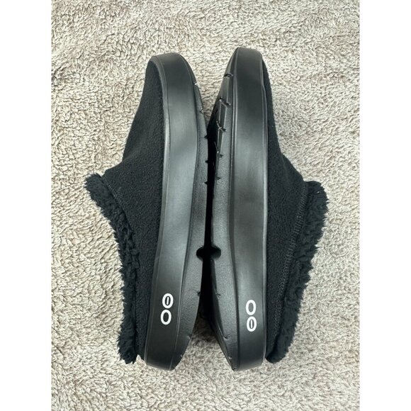 Oofos Oocoozie Black Mule Sherpa Fuzzy Recovery Slippers Men\'s Size 9.5 NWOB main image 15